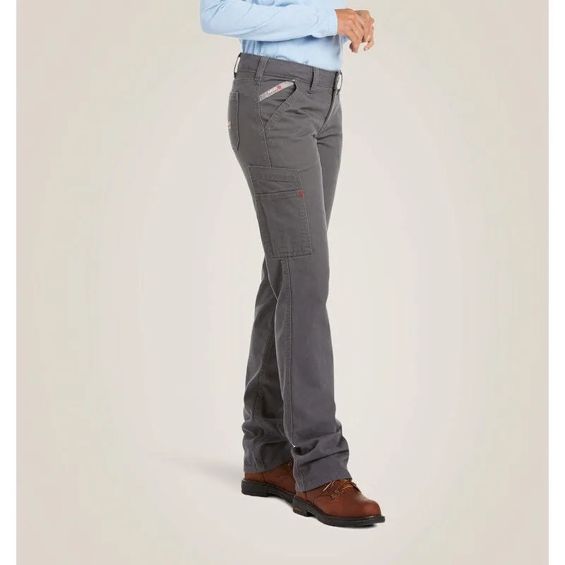 Ariat Women's Flame Resistant Stretch DuraLight Canvas Straight Leg Pant Grey - 10030254