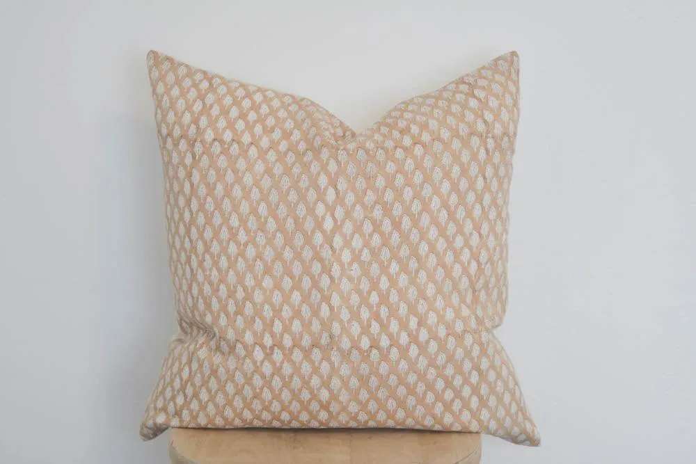 Hand Block Cozy Peach Pillow