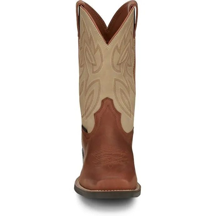 Justin Men's Canter 11" Steel Toe Slip Resist Western Work Boot -Brown- SE4511