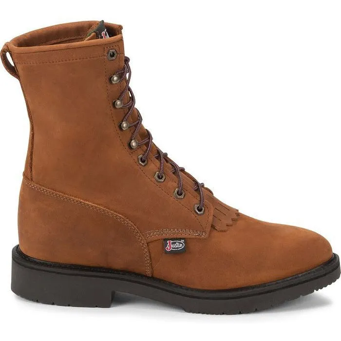 Justin Men's Conductor 8" Made in USA Work Boot - Hazel - 760