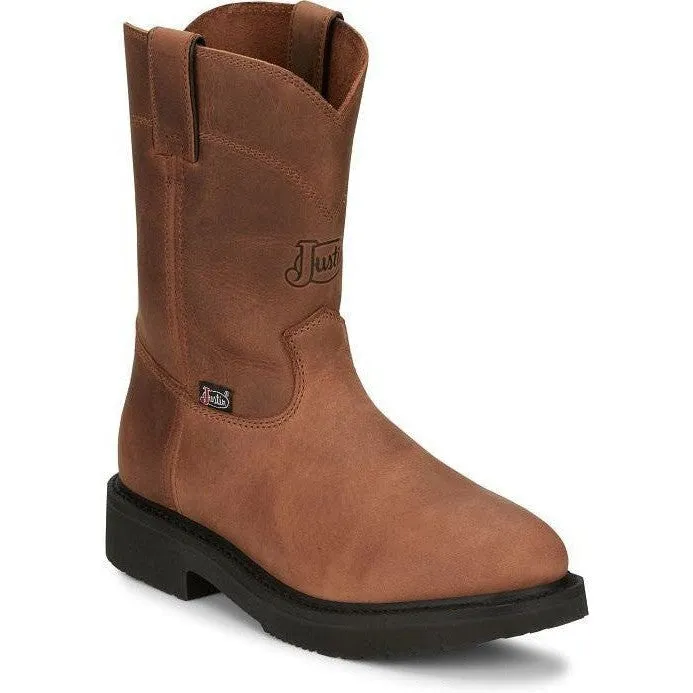 Justin Men's Round Up 10" Round Toe Western Work Boot -Brown- OW4760