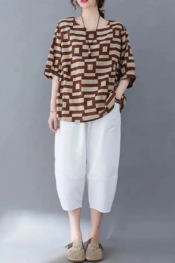 Plus Size Round Neck Blouse
