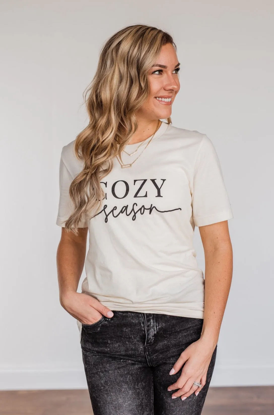 "Cozy Season" Graphic Tee- Cream
