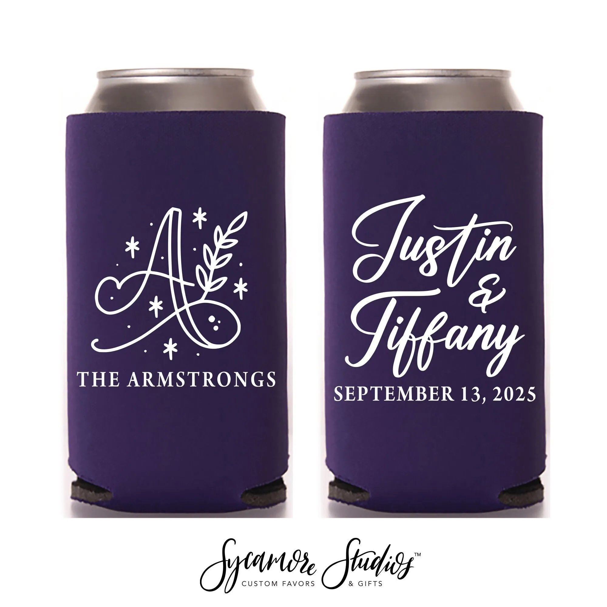 Slim 12oz Wedding Can Cooler #87S - Love Heart
