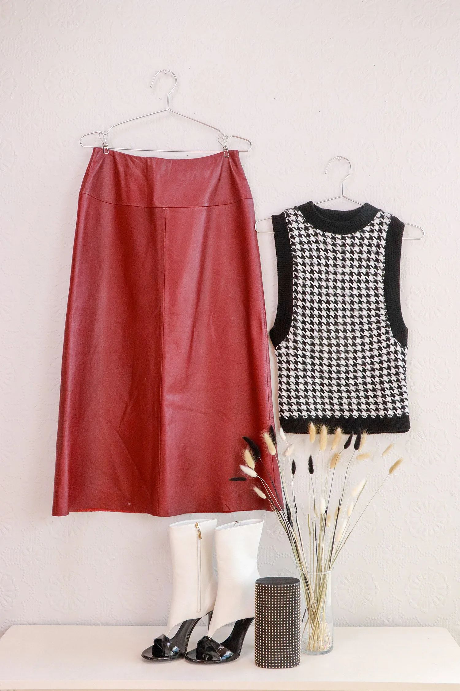 Vintage Siena Studios - Red Leather Skirt - 10